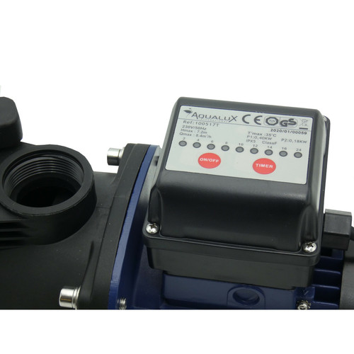 Aqualux Pompe de filtration piscine avec timer intégré - 1/3cv - 100517t - AQUALUX