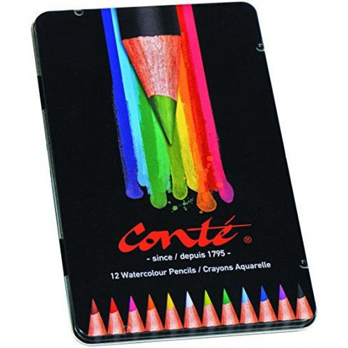 Arrow - Conte Crayons de couleur Aquarellables Boîte Métal de 12 Arrow  - Arrow