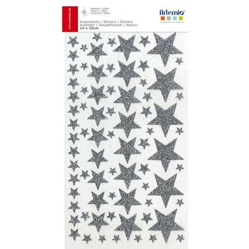 Artemio - 225 stickers étoiles à paillettes argentées Artemio  - Artemio