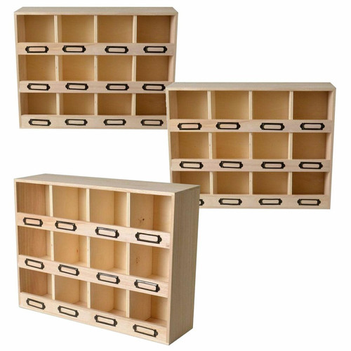Artemio - 3 casiers de rangement en bois 12 emplacements Artemio  - Accessoires Bureau Artemio