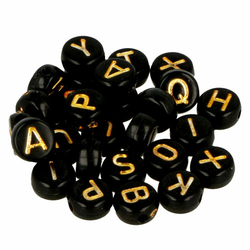 Artemio - 300 perles noires alphabet Artemio  - Perles alphabet