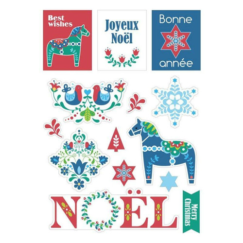 Artemio - 33 stickers de Noël cartonnés - Folk Artemio  - Décorations de Noël