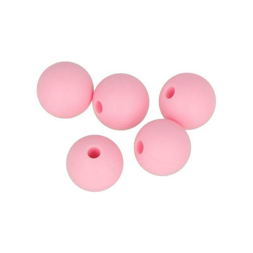 Artemio - 5 perles silicone rondes - 10 mm - rose Artemio  - Artemio
