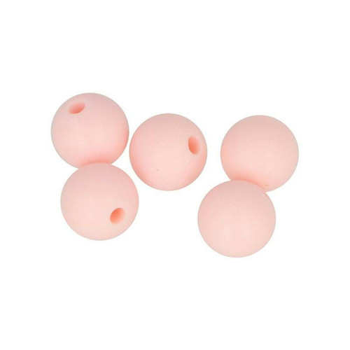 Artemio - 5 perles silicone rondes - 10 mm - rose poudré Artemio  - Artemio