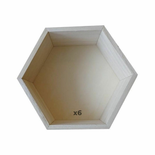 Artemio - 6 étagères hexagones en bois 27 x 23,5 x 10 cm Artemio  - Artemio