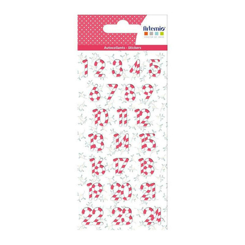 Stickers Artemio Autocollants Puffies 3D Calendrier de l'Avent Sucre d'orge