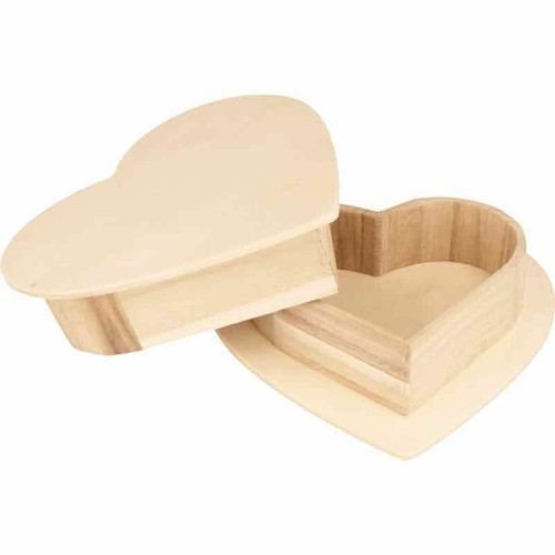 Artemio - Boîte en bois à customiser 19 x 18,5 x 5 cm - Coeur Artemio  - Petit rangement