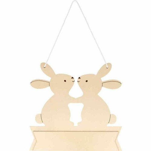 Artemio - Deux lapins en bois à suspendre - 25 x 24 x 0,8 cm Artemio  - Suspensions, lustres