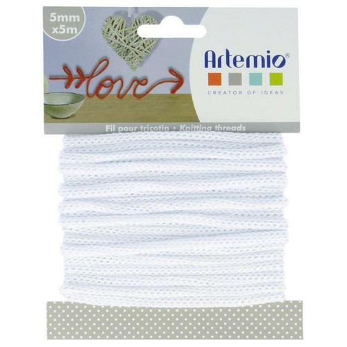 Artemio - Fil à tricotin 5 mm x 5 m - blanc Artemio  - Dessin et peinture