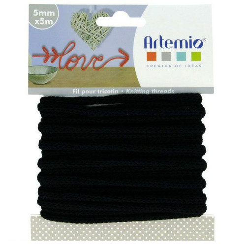 Artemio - Fil à tricotin 5 mm x 5 m - noir Artemio  - Dessin et peinture