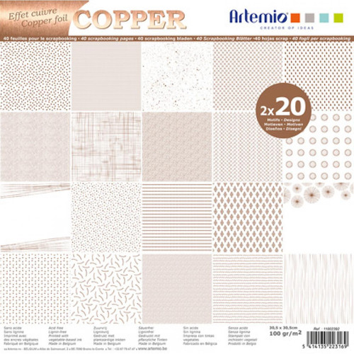 Artemio - Bloc papier 30 cm Foil Cuivre 40 feuilles - Artémio Artemio - Marchand Zoomici