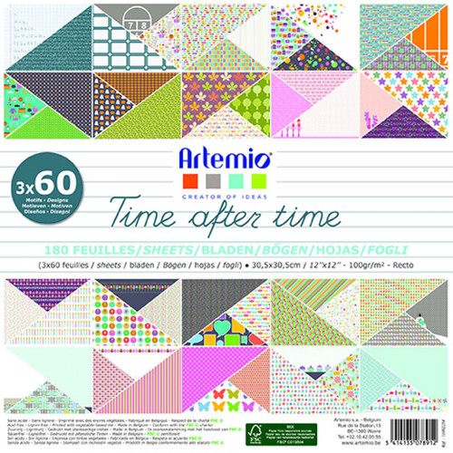 Artemio - Bloc papier 30 cm Time after time 180 feuilles - Artémio Artemio  - Artemio