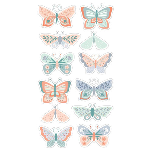 Artemio - Stickers 3D papillons pastel - Décoration chambre enfant