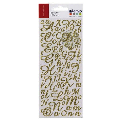Artemio - Stickers alphabet & chiffres dorés à paillettes Artemio - Bonnes affaires Stickers