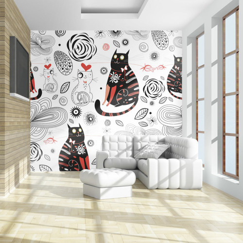 Artgeist - Papier peint - Chats amoureux [400x309] Artgeist  - Revêtement sol & mur