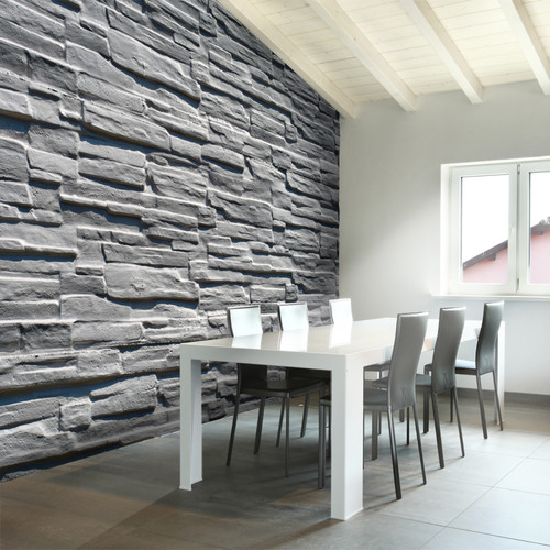 Artgeist - Papier peint - Mur de pierre grise [294x231] Artgeist  - Revêtement sol & mur