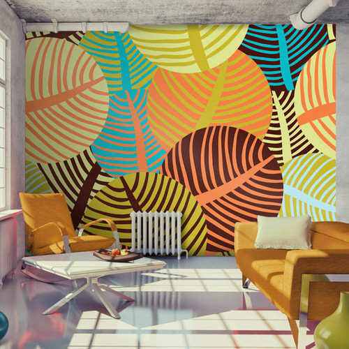 Artgeist - Papier peint - collage: feuilles [350x270] Artgeist  - Revêtement mural intérieur