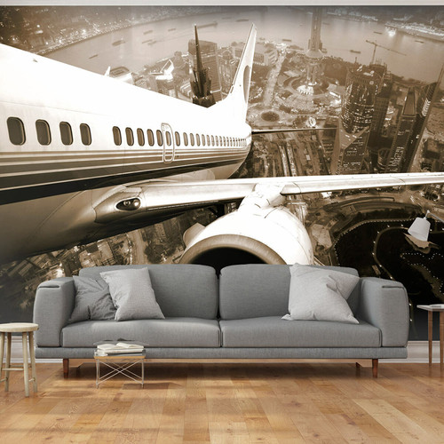 Artgeist - Papier peint - Avion décollant de l'aéroport [392x309] Artgeist  - Revêtement sol & mur