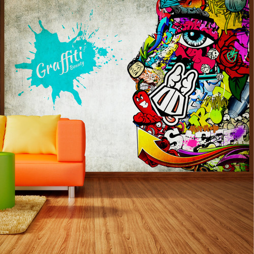 Artgeist - Papier peint - Graffiti beauty [400x280] Artgeist  - Revêtement sol & mur