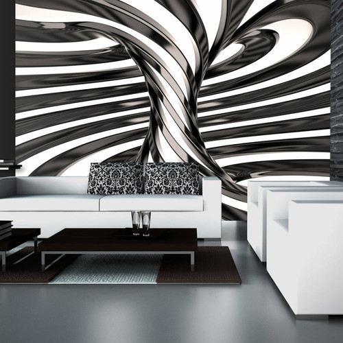 Artgeist - Papier peint - Black and white swirl [98x70] Artgeist  - Papier peint