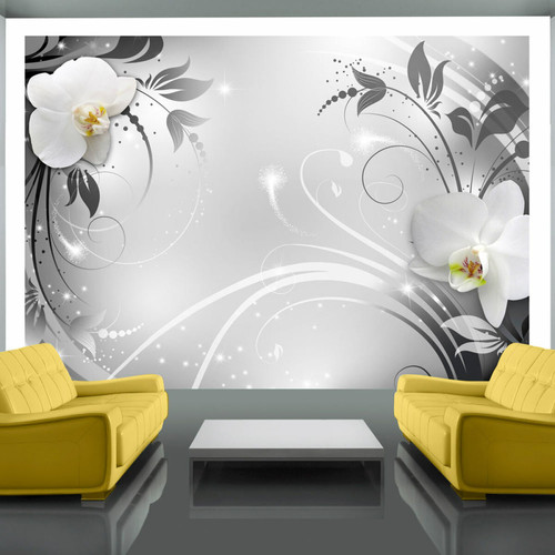 Artgeist - Papier peint - Orchids on silver [294x210] Artgeist  - Revêtement mural intérieur