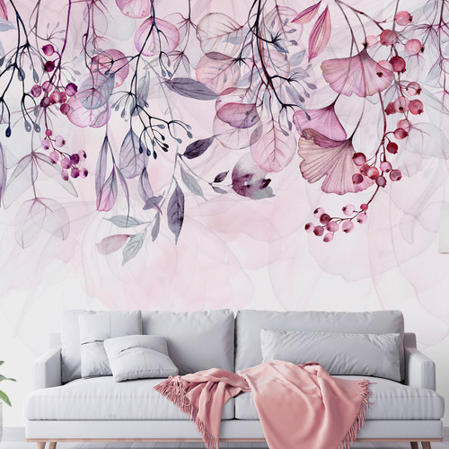 Artgeist - Papier peint - Foggy Nature - Pink [200x140] Artgeist  - Artgeist