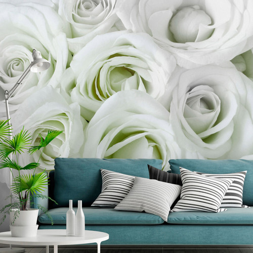 Artgeist - Papier peint - Satin Rose (Green) [350x245] Artgeist - Revêtement mural intérieur