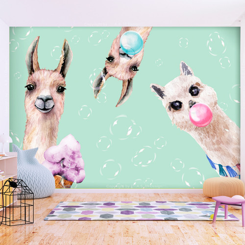 Artgeist - Papier peint - Crazy Llamas [150x105] Artgeist  - Revêtement sol & mur