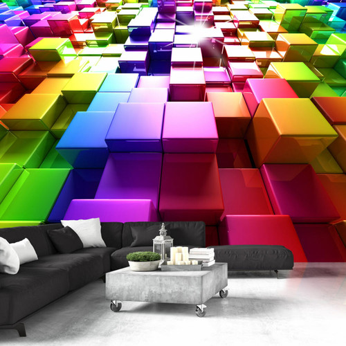 Artgeist - Papier peint - Colored Cubes [200x140] Artgeist  - Revêtement sol & mur