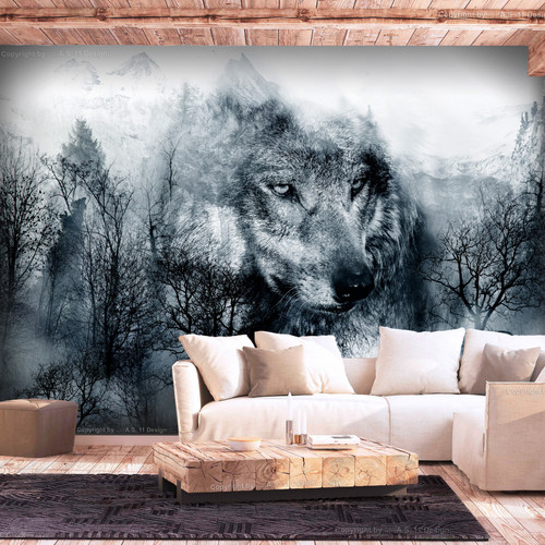 Artgeist - Papier peint - Mountain Predator (Black and White) [245x175] Artgeist - Revêtement mural intérieur