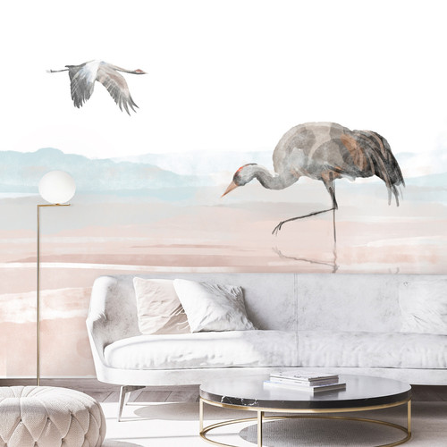 Artgeist - Papier peint - Cranes Over the Water [392x280] Artgeist  - Revêtement mural intérieur