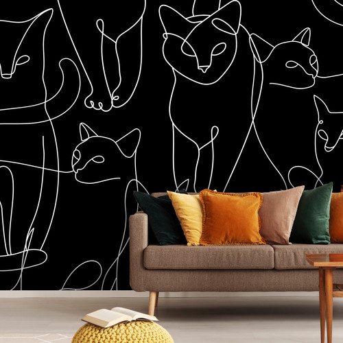Artgeist - Papier peint - Cat Habits - First Variant [98x70] Artgeist  - Papier peint déco Papier peint