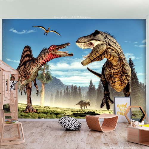 Artgeist - Papier peint - Fighting Dinosaurs [200x140] Artgeist  - Papier peint déco Papier peint