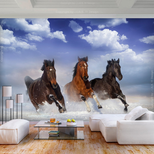 Artgeist - Papier peint - Horses in the Snow [343x245] Artgeist  - Revêtement mural intérieur