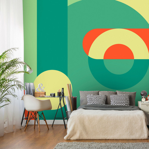 Artgeist - Papier peint - Geometric Wreath (Green) [450x315] Artgeist  - Papier peint déco Papier peint