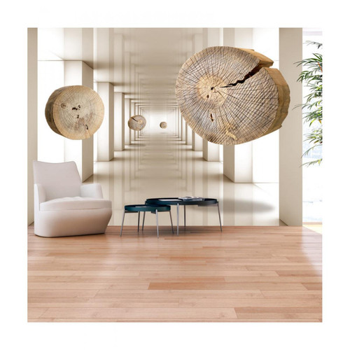Artgeist - Papier peint - Cercles de bois volants [350x245] Artgeist  - Revêtement sol & mur