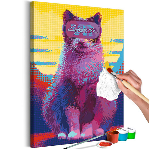 Artgeist - Tableau à peindre par soi-même - Cybercat 40x60 cm Artgeist  - tableau xxl Tableaux, peintures
