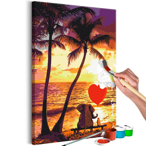 Artgeist - Tableau à peindre par soi-même - Love and Sunset 40x60 cm Artgeist  - tableau xxl Tableaux, peintures