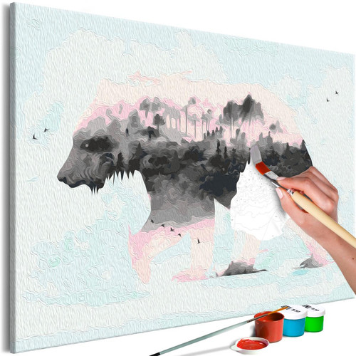 Artgeist - Tableau à peindre par soi-même - Pastel Teddy Bear 60x40 cm Artgeist  - Décoration