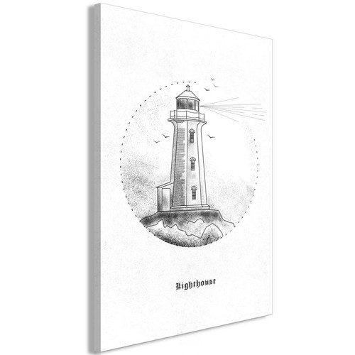 Artgeist - Tableau - Black and White Lighthouse (1 Part) Vertical 40x60 cm Artgeist  - Tableau paysage Tableaux, peintures