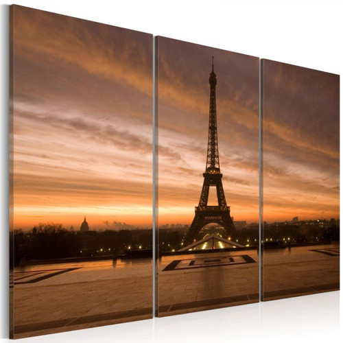 Artgeist -Tableau - Coucher de soleil sur la tour Eiffel .Taille : 120x80 Artgeist  - Tableau coucher soleil