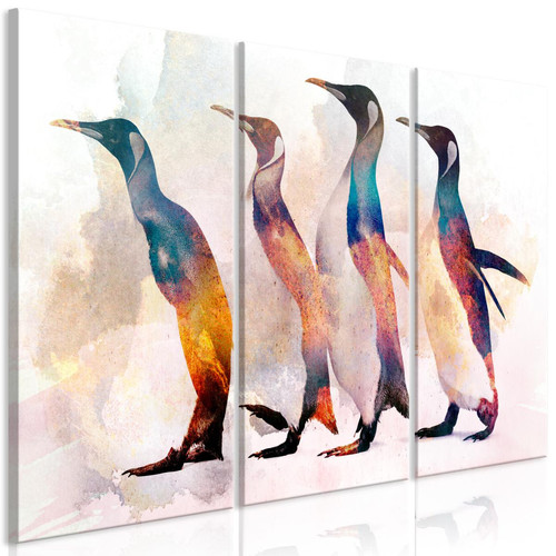 Artgeist - Tableau - Penguin Wandering (3 Parts) 90x60 cm Artgeist  - Tableaux, peintures