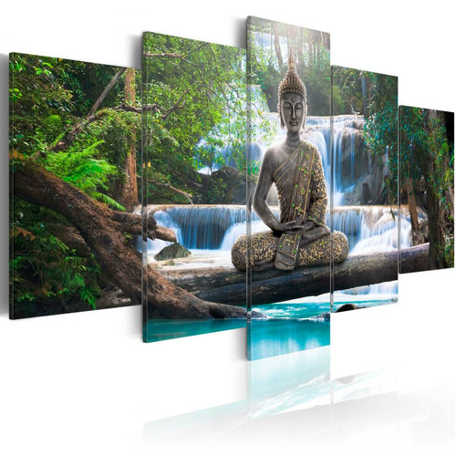 Artgeist - Tableau - Buddha and waterfall [100x50] Artgeist  - Tableaux, peintures