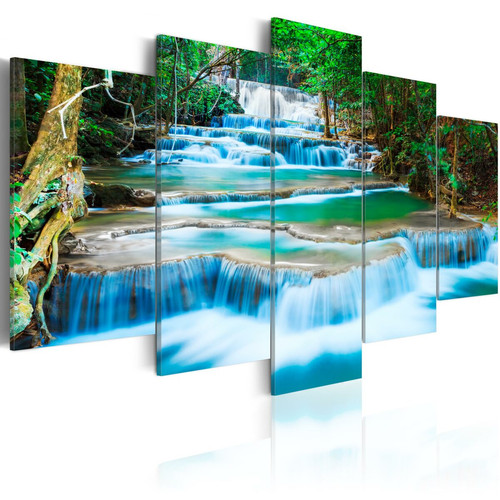 Artgeist - Tableau - Cascade bleue à Kanchanaburi, Thaïlande [100x50] Artgeist  - Décoration
