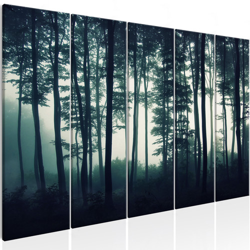 Artgeist - Tableau - Dark Forest (5 Parts) Narrow [225x90] Artgeist  - Décoration