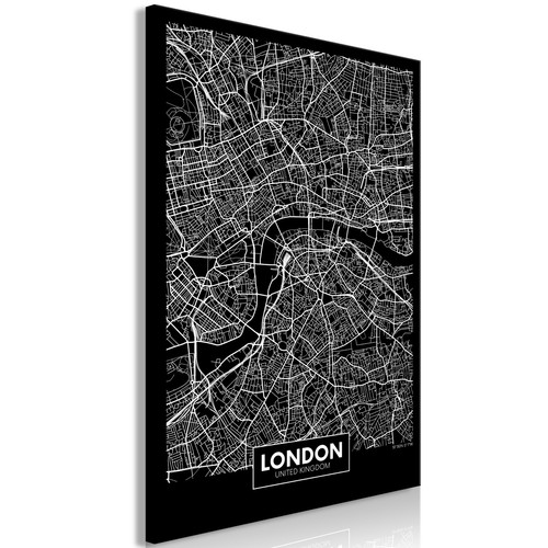 Artgeist - Tableau - Dark Map of London (1 Part) Vertical [20x30] Artgeist  - Tableau london