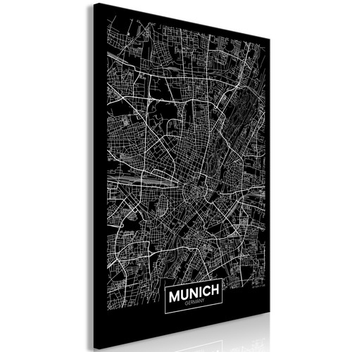 Artgeist - Tableau - Dark Map of Munich (1 Part) Vertical [20x30] Artgeist  - Décoration