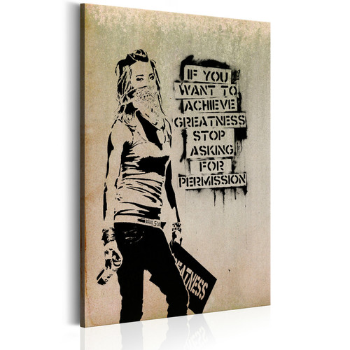 Artgeist - Tableau - Graffiti Slogan by Banksy [20x30] Artgeist  - Tableau graffiti