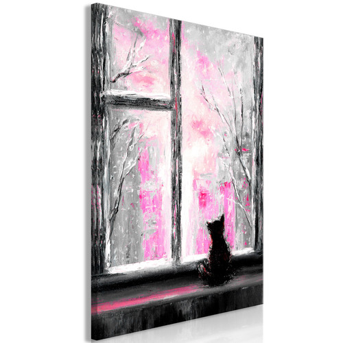 Artgeist - Tableau - Longing Kitty (1 Part) Vertical Pink [20x30] Artgeist  - Décoration