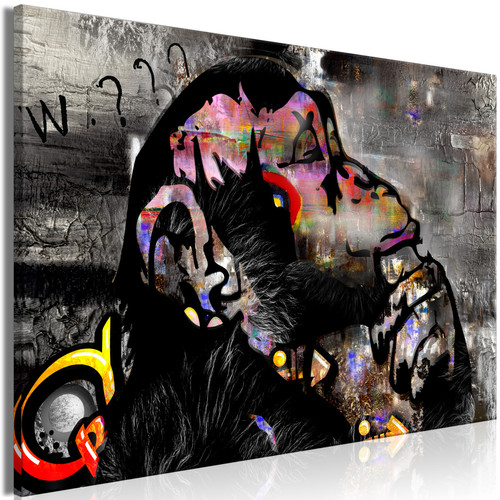 Artgeist - Tableau - Pensive Monkey (1 Part) Wide [60x40] Artgeist  - Tableau paysage Tableaux, peintures